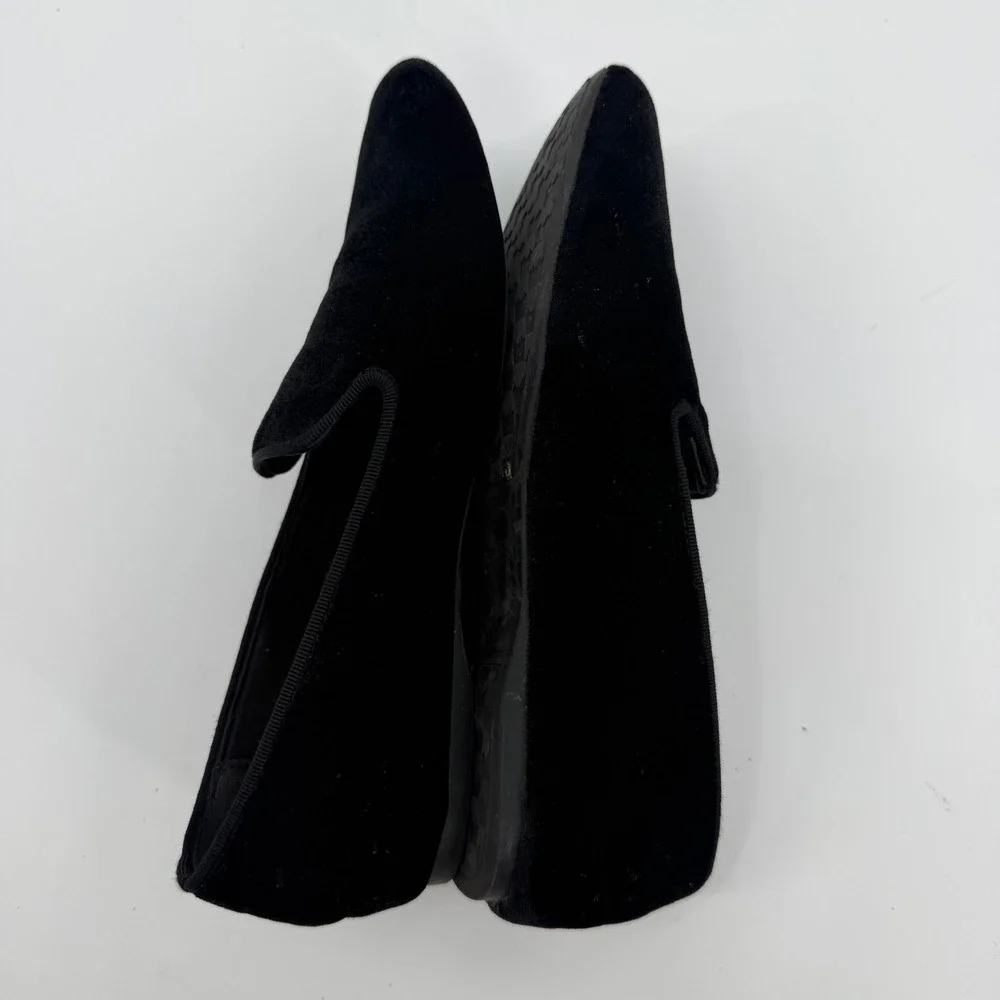 Birdies Starling Black Velvet Loafers Womens 7 Smoking Slipper Flats